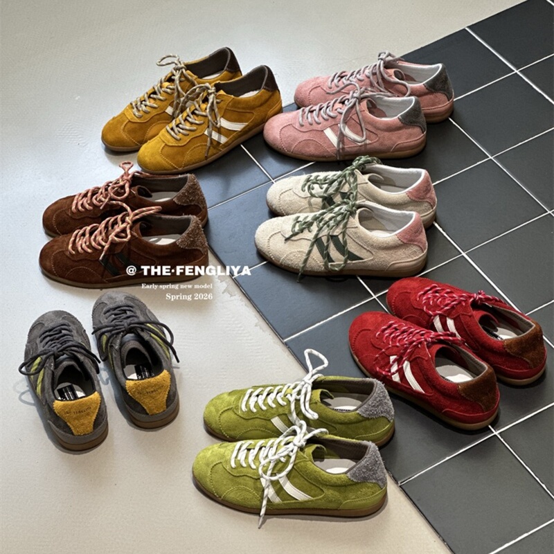 Genuine Leather Retro German Training Shoes for Women 2026 Spring and Summer New Versatile Soft-Soled Comfortable Lightweight Casual Shoes Sports Shoes Genuine Leather Retro German Training Shoes for Women 2026 Spring and Summer New Versatile Soft-Soled Comfortable Lightweight Casual Shoes Sports Shoes