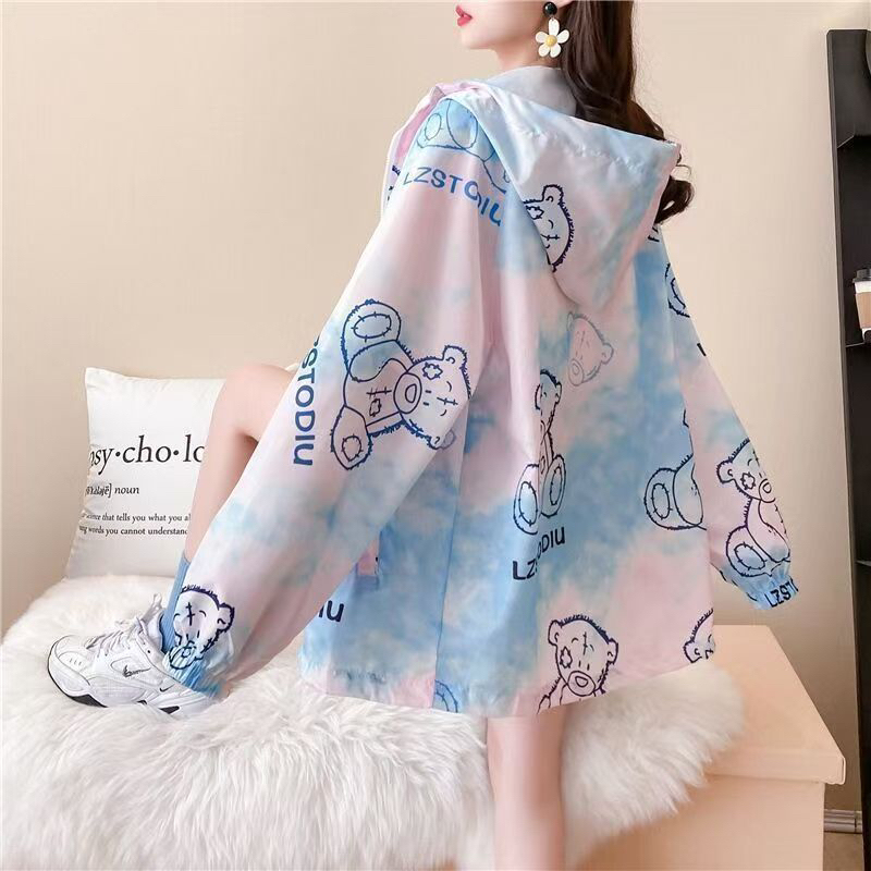 Spring and Summer Hooded Short Korean Style Loose Trendy Thin Sun Protection Clothing for Women