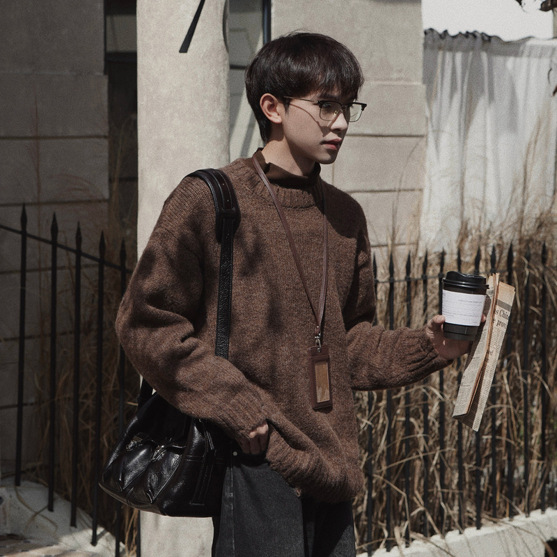 Eli【Airelian】24 Autumn/Winter Lazy Casual Warm Versatile Distressed Knitted Wool Sweater Eli【Airelian】24 Autumn/Winter Lazy Casual Warm Versatile Distressed Knitted Wool Sweater