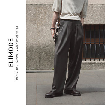 Wool and linen blended non-iron breathable old money style trousers