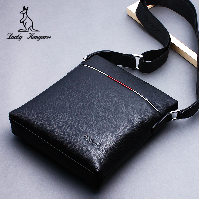 LUCKYKANGAROO Men Bag Shoulder Bag Head Cowhide shoulder bag Genuine Leather Vertical Business Casual Bag