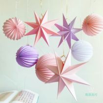 Tanabata festival shop window mother photo wall Stage background decoration Jewelry gold shop atmosphere decoration Kindergarten