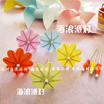 Disposable paper straw Cupcake Cocktail decoration Fruit sign umbrella sign Party fruit plate Coffee net red