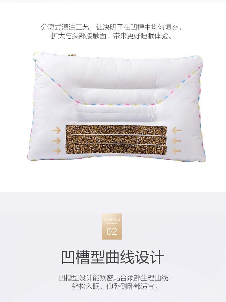 Thánh Anna hoa dệt giàu gối gối thảo dược đơn gối Gối Gối Cassia sức khỏe thế hệ thứ ba - Gối gối nước