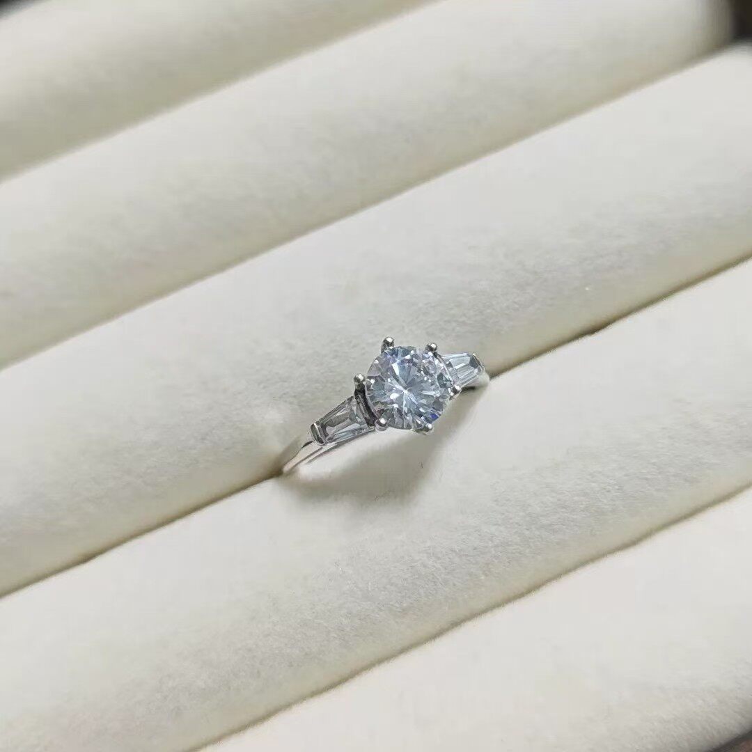 High carbon diamond 925 silver ring closed size 12