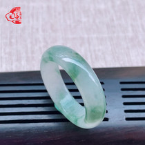 Myanmar natural A goods 18mm Old Pit Ice floating flower glue noodles jade ring ring ring 3-81