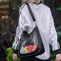 Kuanghua Original Pain Bag 20cm Baby Bag Trendy Large Capacity Commuting Crossbody Bag Transparent Bag Waterproof and Dirty Resistant