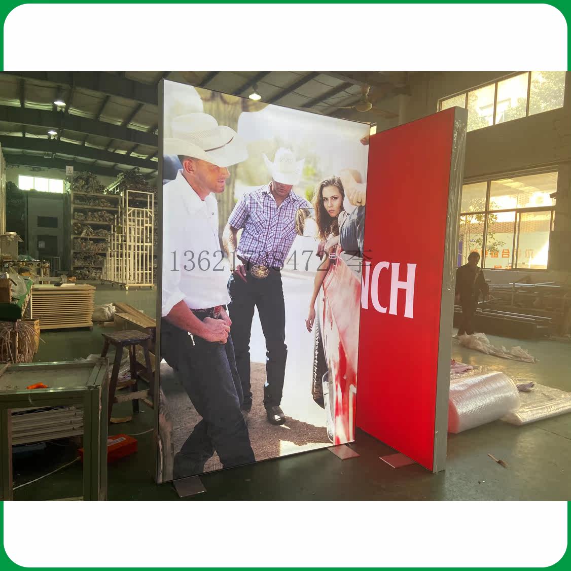 Cab advertising light box vertical LED double-sided mobile floor-to-ground lightbox advertising board
