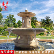 Large rockery water ornaments Stone fountain Outdoor courtyard Fish pond landscaping Garden Water landscape Waterfall decoration