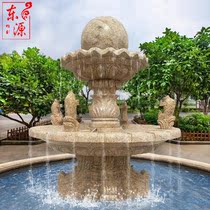 Stone fountain Outdoor courtyard Fish pond Waterscape Landscaping Marble Ball Garden Rockery Water ornaments Landscape sculpture