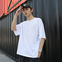 European and American High Street wind OVER SIZE solid color base shirt short sleeve KANYE shoulder loose tide men half sleeve t-shirt