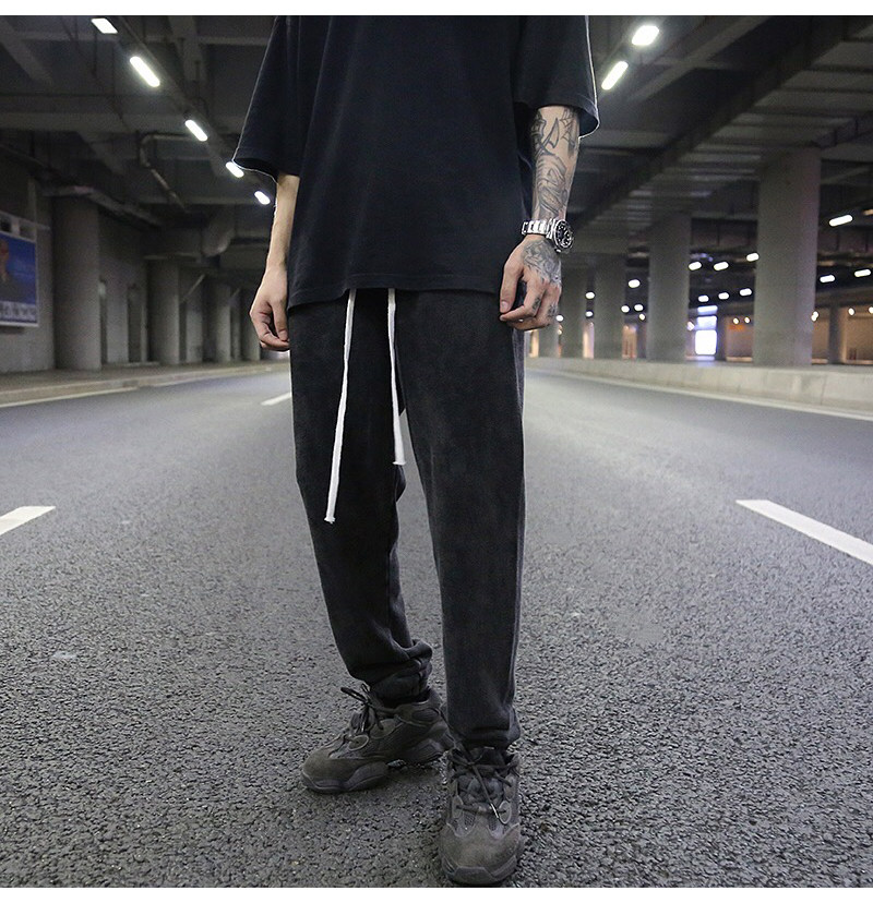 Vintage Black Ash Drop-Crotch Joggers