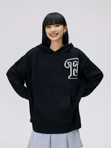 Черная трикотажная толстовка с капюшоном, мужской женский трикотажный свитер, стиль