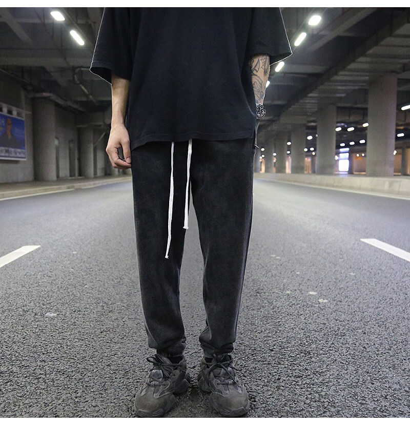 Vintage Black Ash Drop-Crotch Joggers
