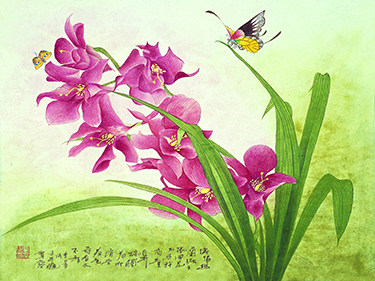 ] Su Embroidery Digy Beginnics Embroidery Kit Orchid Handmade Self-Taught Decoration Painting Pattern