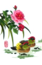 ] Su embroidery DIY kit beginner stitch scanning peony Mandarin duck figure manual embroidery painting