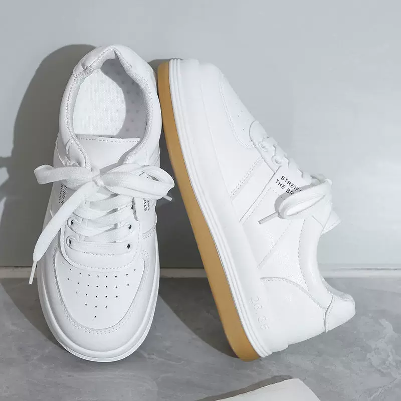 Tide, universal demi-season white shoes for leisure