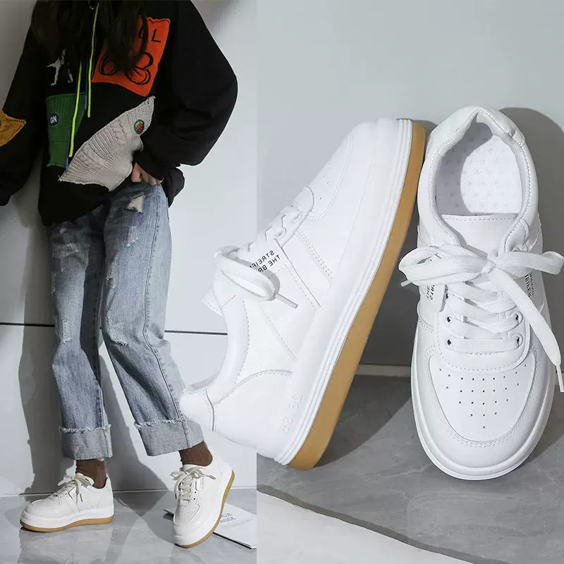 Tide, universal demi-season white shoes for leisure