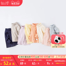 David Bella childrens clothes childrens T-shirt autumn clothes baby long sleeve Boys and Girls High collar thick inner tie solid color base shirt