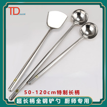 Stainless steel spatula with long handle stainless steel cooking spoon cauldron cooking spatula long handle cauldron spatula steel handle