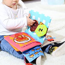 Baby Cubism Book toy Cognitive Animals Perception of Puzzle Touch English Buds 0-3-year-old baby tear unbroken