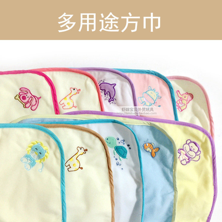 Super value baby multi-purpose square napkin velvet comforter towel exquisitely embroidered baby velvet napkin 34cm