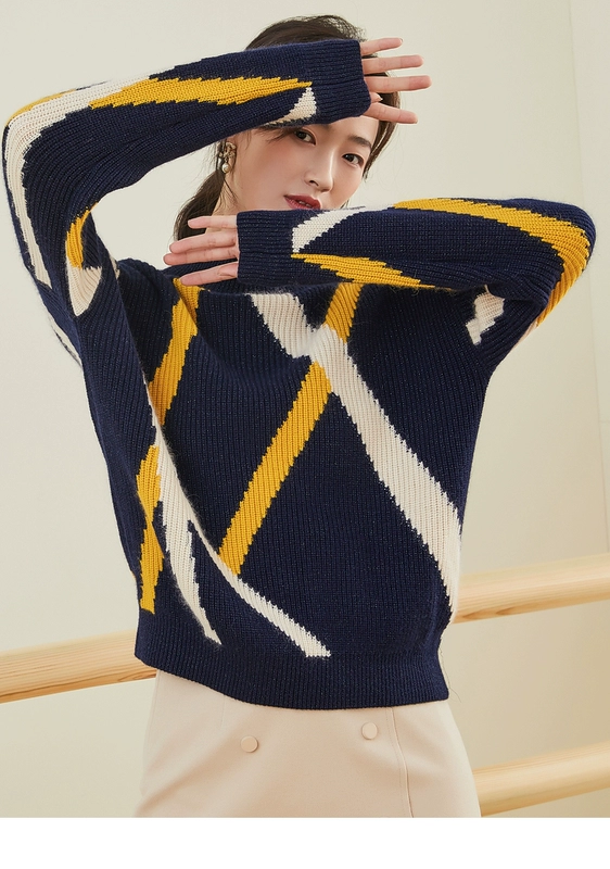 Beauty Garden Loose Half Turtleneck Áo len nữ 2019 Mùa đông Áo len mới Áo len dệt kim Đầm dệt kim Phiên bản Hàn Quốc - Vòng cổ áo len