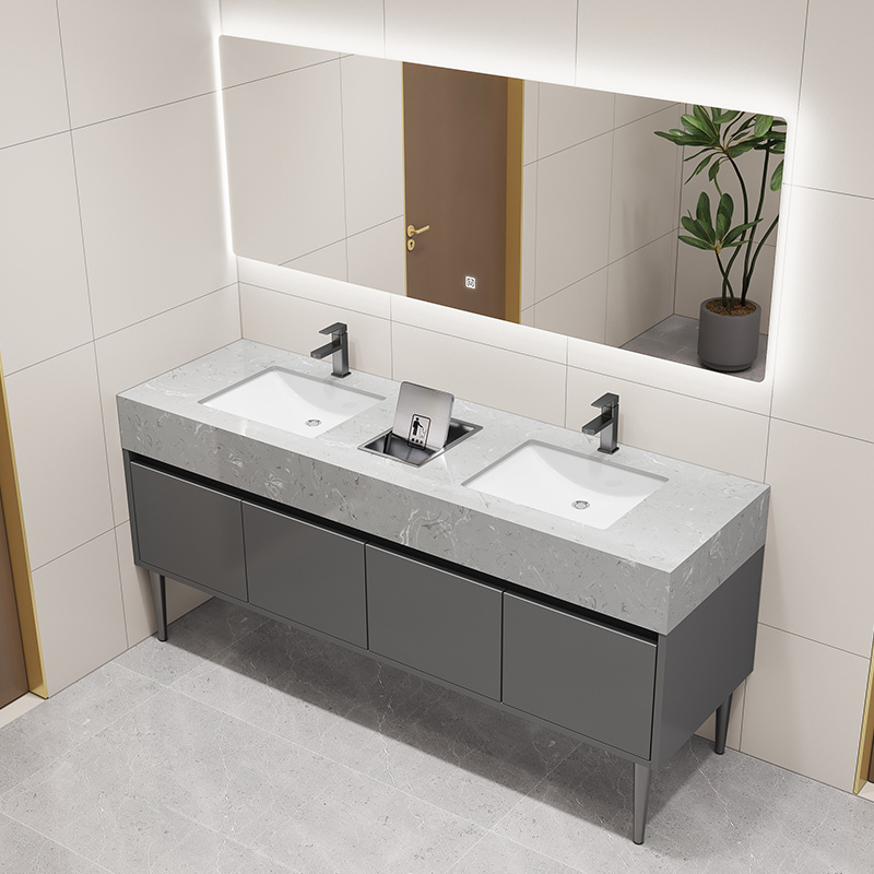 Public Bathroom Marble Double Basin Bathroom Cabinet Combination Hotel B&B Commercial Floor-Standing Washbasin Washbasin Public Bathroom Marble Double Basin Bathroom Cabinet Combination Hotel B&B Commercial Floor-Standing Washbasin Washbasin