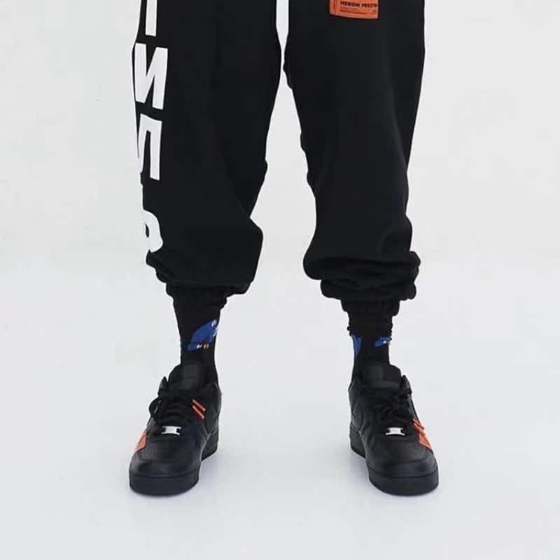 G test Heron Preston vớ vớ thêu cotton thể thao vớ nam và nữ vớ vớ đường phố cao - Vớ thể thao tất đùi