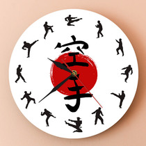 Boxing karate wall decoration wall clock clock home Japanese small martial arts hobby silhouette living room wall clock gift