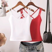 Ruili mùa thu và mùa đông làm đẹp trở lại cộng với áo yếm nhung dày nữ ngắn Phần bên trong mặc một chiếc áo sơ mi cổ tròn