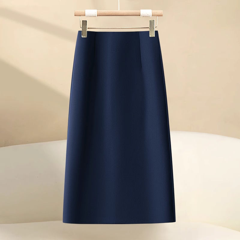 Navy Blue Suit Skirt for Women, Summer Early Autumn 2025 New Style, Very Beautiful and Elegant Straight Skirt, A-Line Pencil Skirt