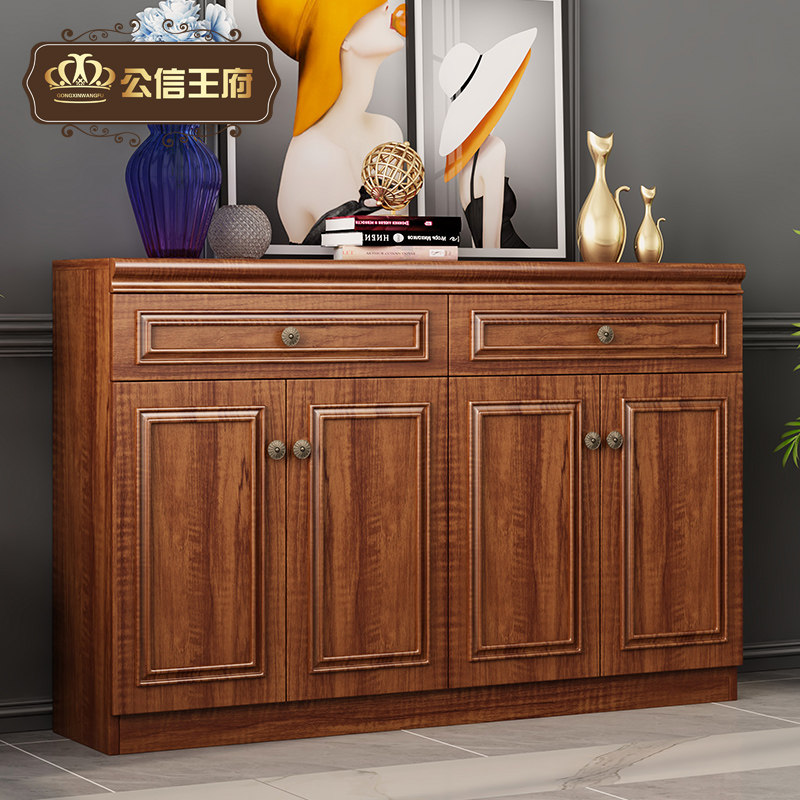 Solid wood bar shoe cabinet home door porch cabinet modern minimalist storage hall cabinet large capacity balcony storage cabinet