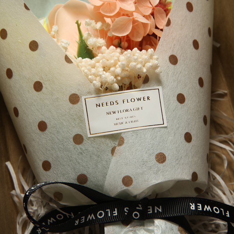 Flower shop self-adhesive black and white transparent QR code label free design custom printing logo trademark sticker custom