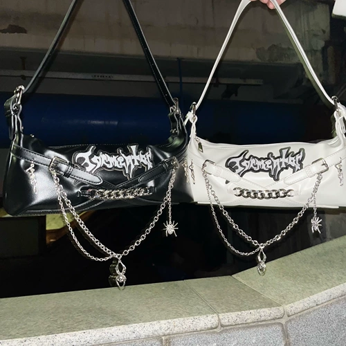 Ретро небольшая дизайнерская цепь на цепочке, сумка на одно плечо, генерирование электричества, в стиле панк