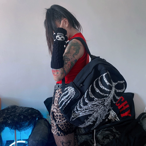 Вместительный и большой скелет с капюшоном, рюкзак для школьников подходит для мужчин и женщин, генерирование электричества, надевается на плечо