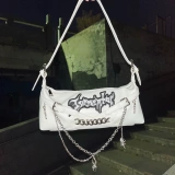 Ретро небольшая дизайнерская цепь на цепочке, сумка на одно плечо, генерирование электричества, в стиле панк