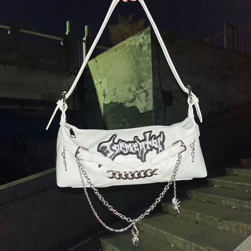 Ретро небольшая дизайнерская цепь на цепочке, сумка на одно плечо, генерирование электричества, в стиле панк