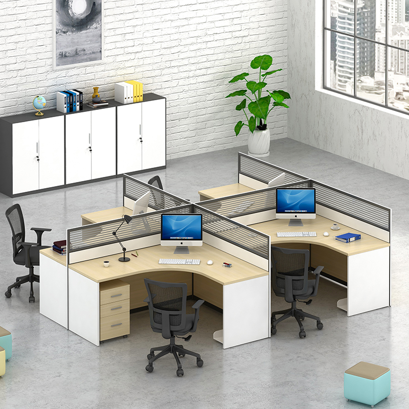 Staff desk six people work place simple Nanjing office furniture modern staff table 3 people 6 people computer desk and chair