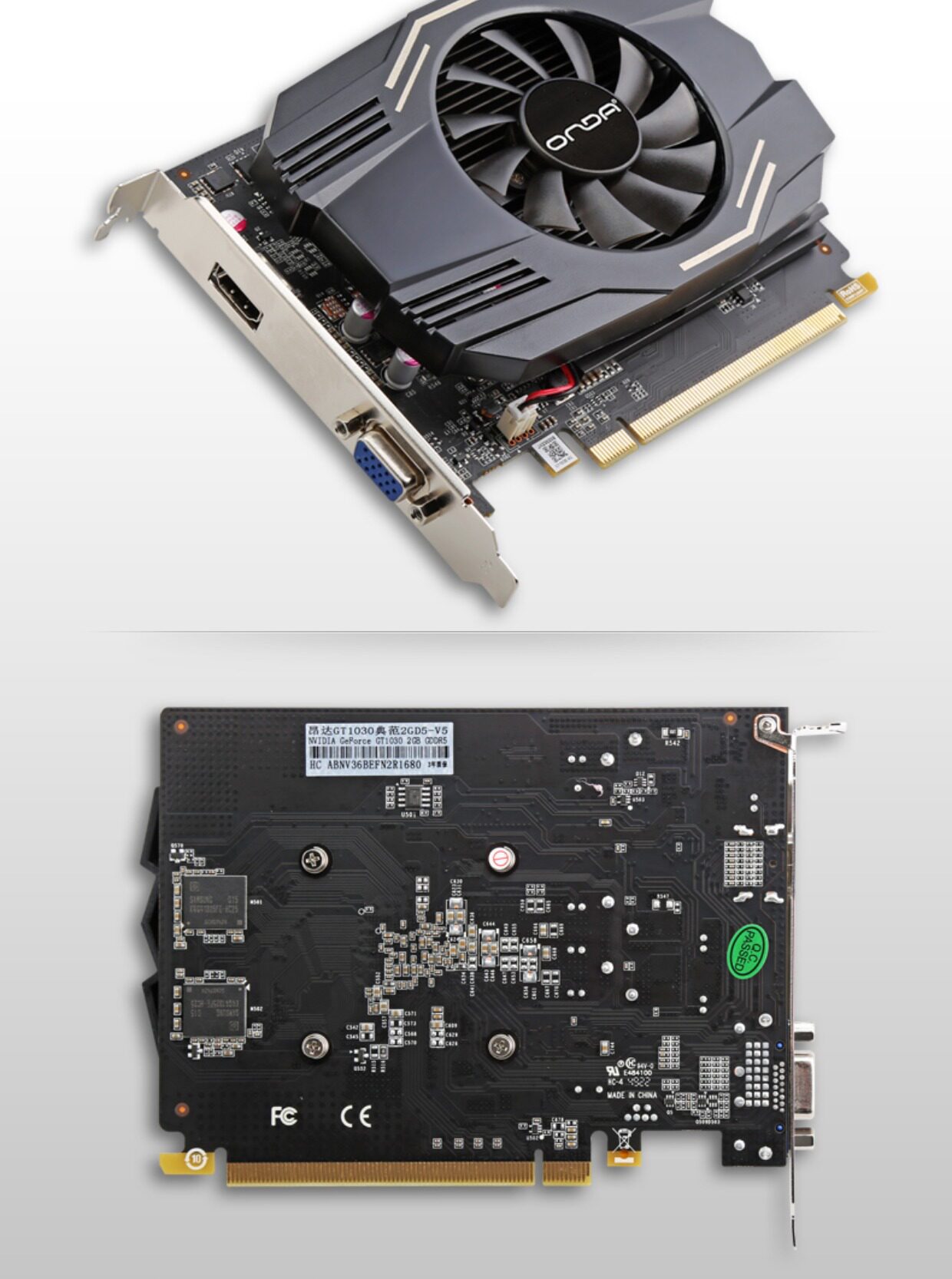 Видеокарта onda/昂达gt1030-v 2g台式电脑独立显卡2g显存lol显卡1030 4gd4-d