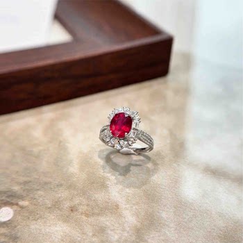 3ct pigeon blood red s925 silver ruby ring (f0172) 20666