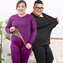 Extra large size plus size mens and womens thermal underwear set fat mm fat brother plus velvet autumn clothes fat guy thick