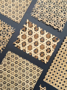 Eight-Sided Hollow Bamboo Weaving Products for Hotel Decoration, Hexagonal Partition Screens, Handmade Bamboo Mats for F