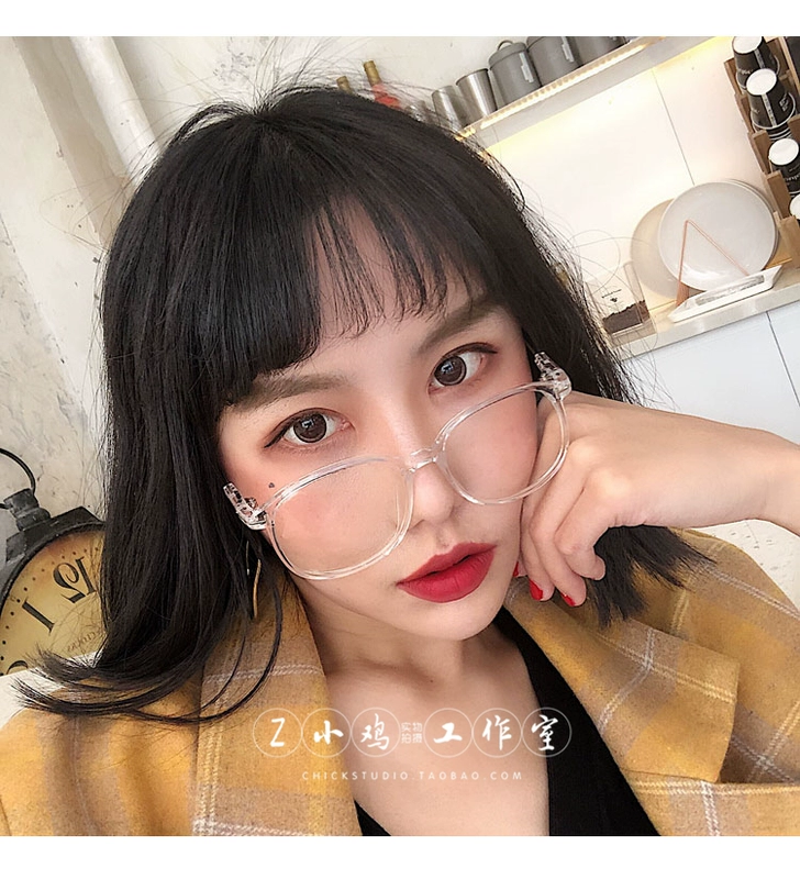 Ins mô hình ~ đại học gió retro tròn mỏng khung phẳng văn học nhỏ nam nữ tươi với kính khung thủy triều - Kính khung