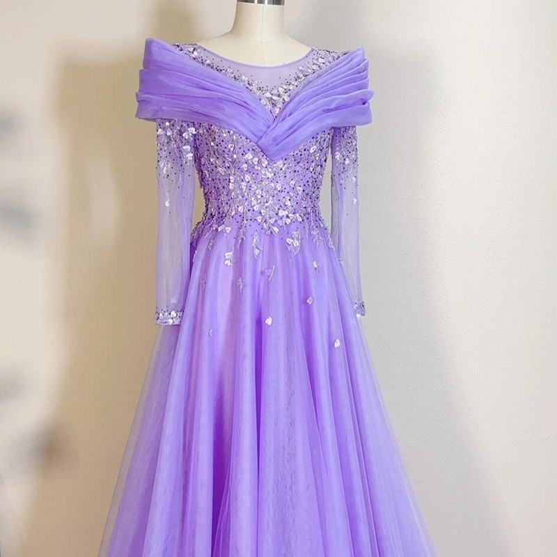 Purple High-End Exquisite Evening Dress, Luxury Niche Heavy-Duty Concert Guzheng Performance Costume, Solo Performance Host Purple High-End Exquisite Evening Dress, Luxury Niche Heavy-Duty Concert Guzheng Performance Costume, Solo Performance Host