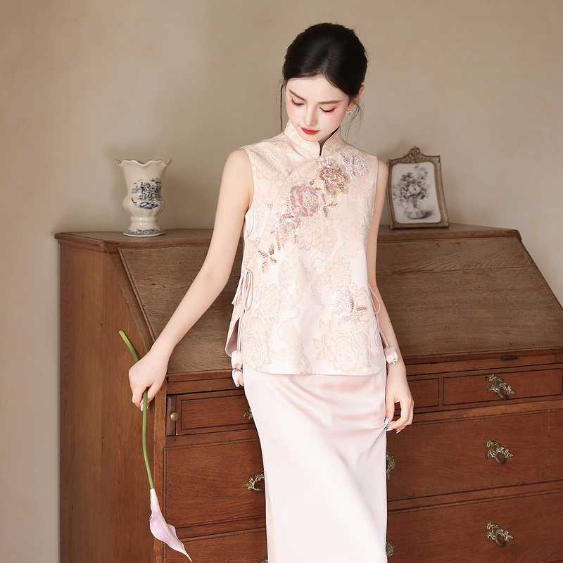 New Chinese-Style Pink Cheongsam Suit Dress 2026 New Bride Elegant Engagement Dress Wedding Toast Dress for Women New Chinese-Style Pink Cheongsam Suit Dress 2026 New Bride Elegant Engagement Dress Wedding Toast Dress for Women