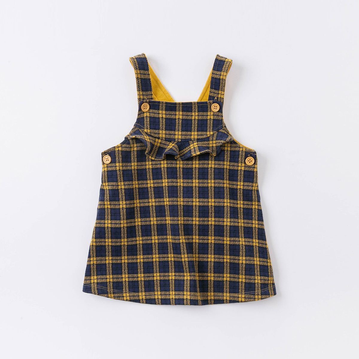 David Bella Girls Dress Spring Dress New Kids Little Girl Foreign Dress Baby Girl Plaid Backsliding Skirt