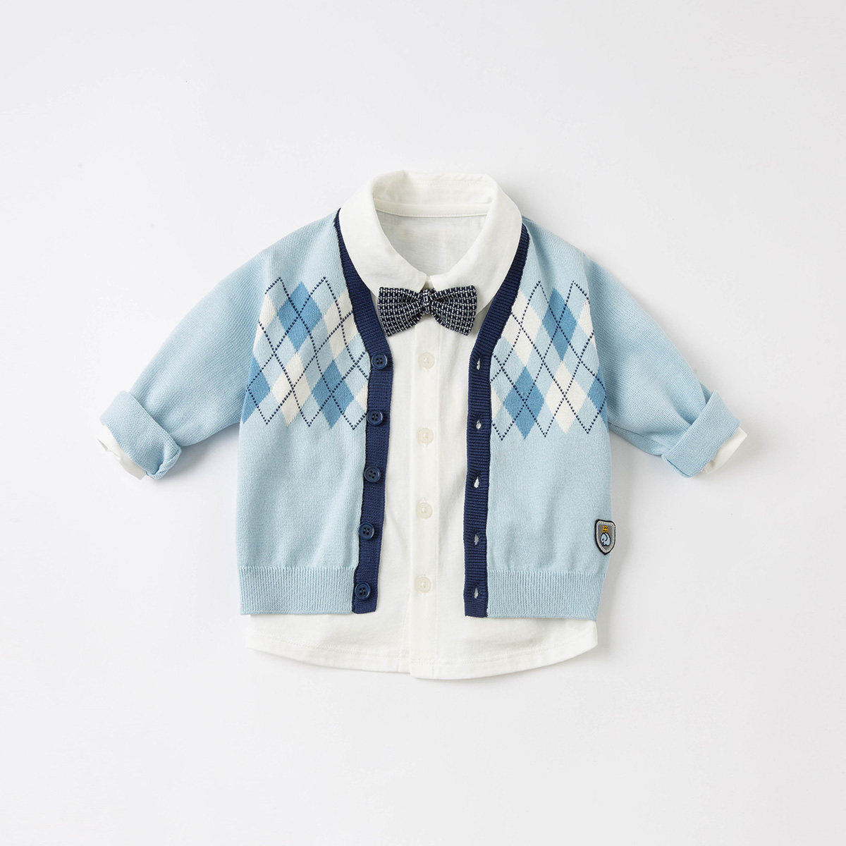 David Bella Kids Sweater Boy 2021 New Autumn Knitwear Baby Cotton Cardigan Man