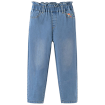 (Same style in the mall) David Bella Childrens Jeans Girls 2024 New Autumn Clothing Medium and Large Childrens Style Pants