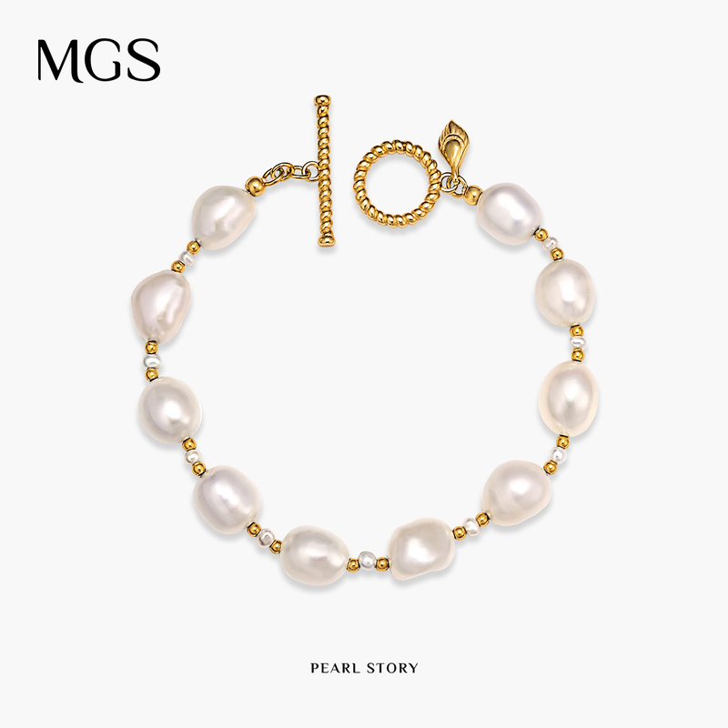 MGS Pearl Story 925 Silver Baroque Pearl Bracelet Women's Design Autumn and Winter New Vintage Bracelet